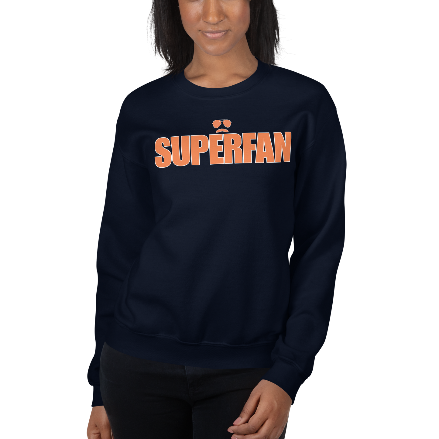 Swerski Superfan Unisex Sweatshirt - Navy with Orange/White