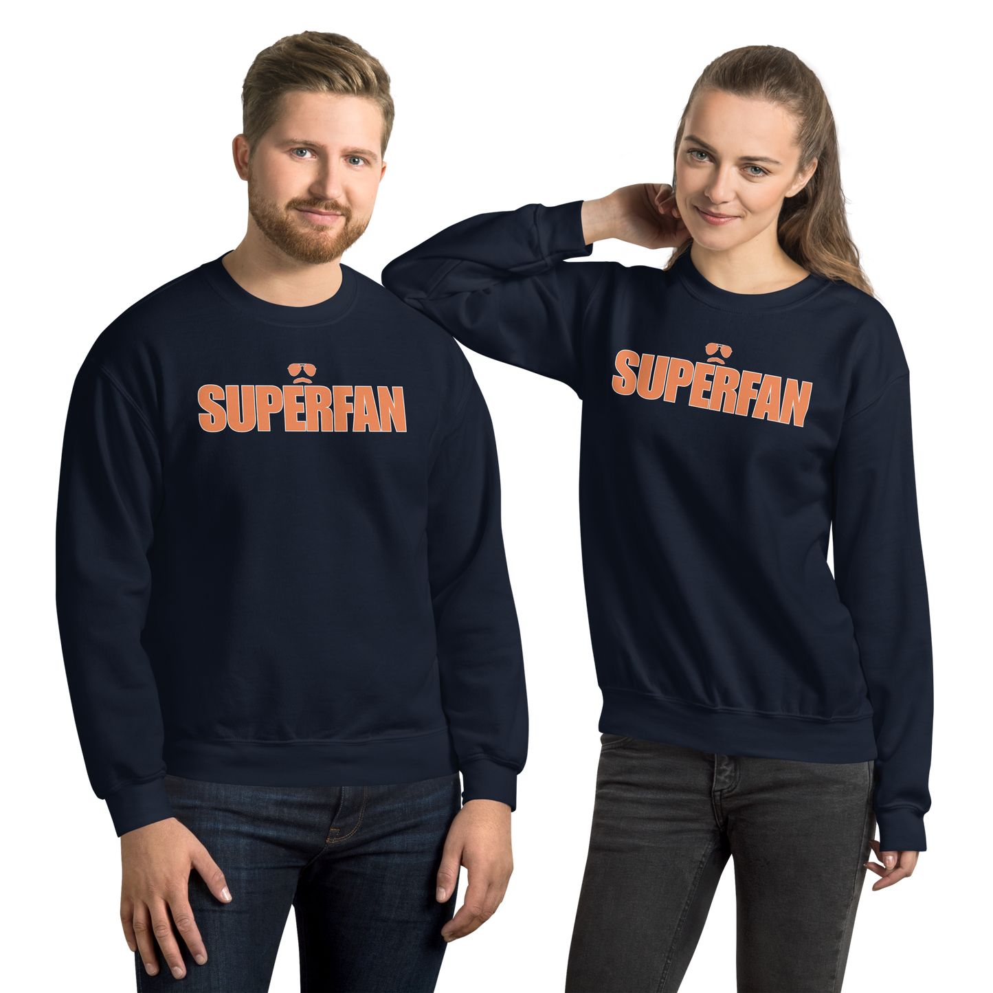 Swerski Superfan Unisex Sweatshirt - Navy with Orange/White