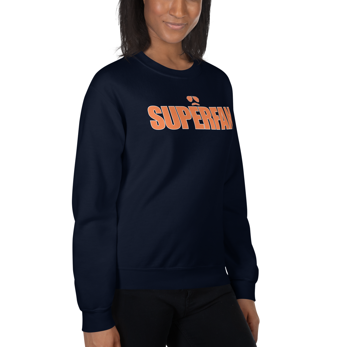 Swerski Superfan Unisex Sweatshirt - Navy with Orange/White