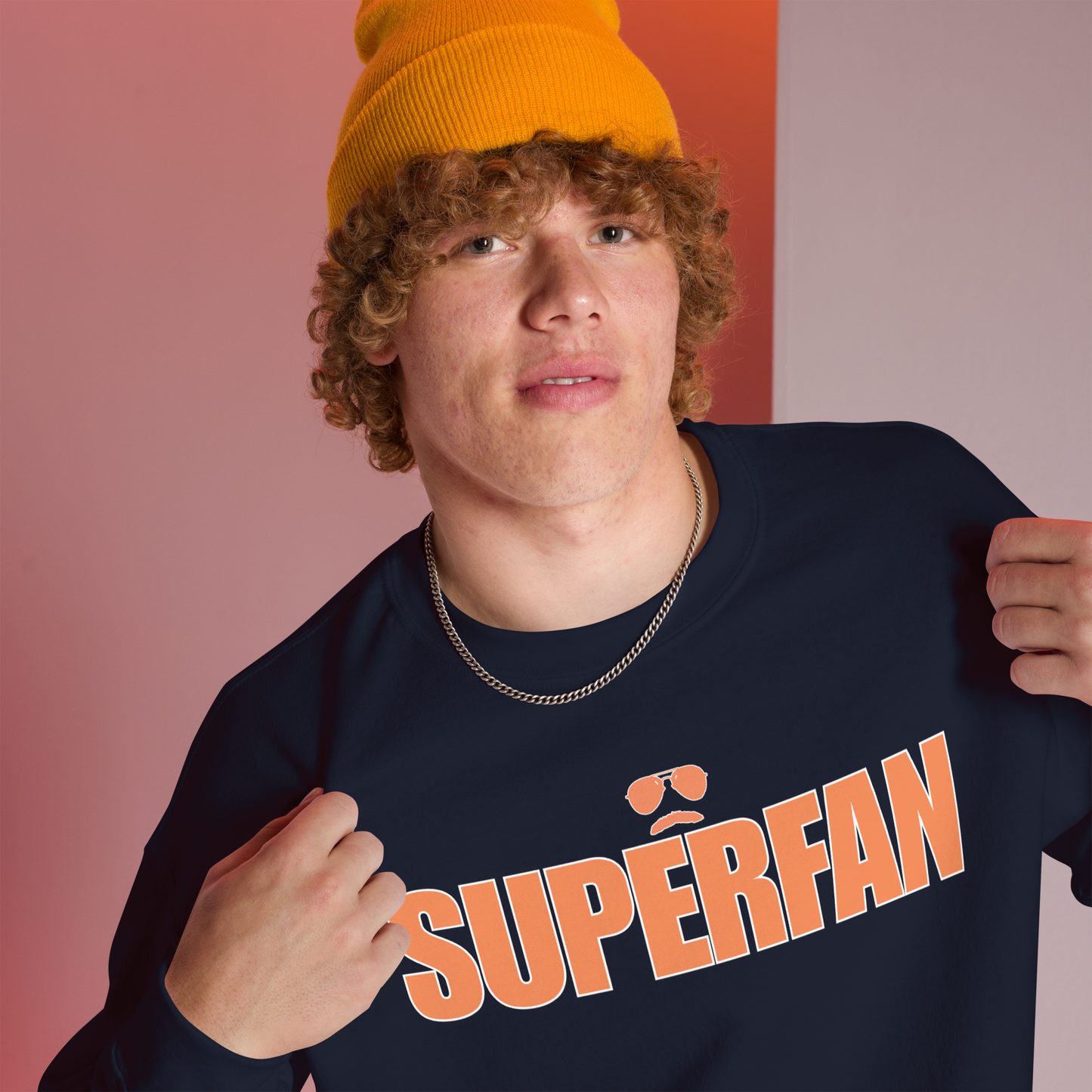 Swerski Superfan Unisex Sweatshirt - Navy with Orange/White
