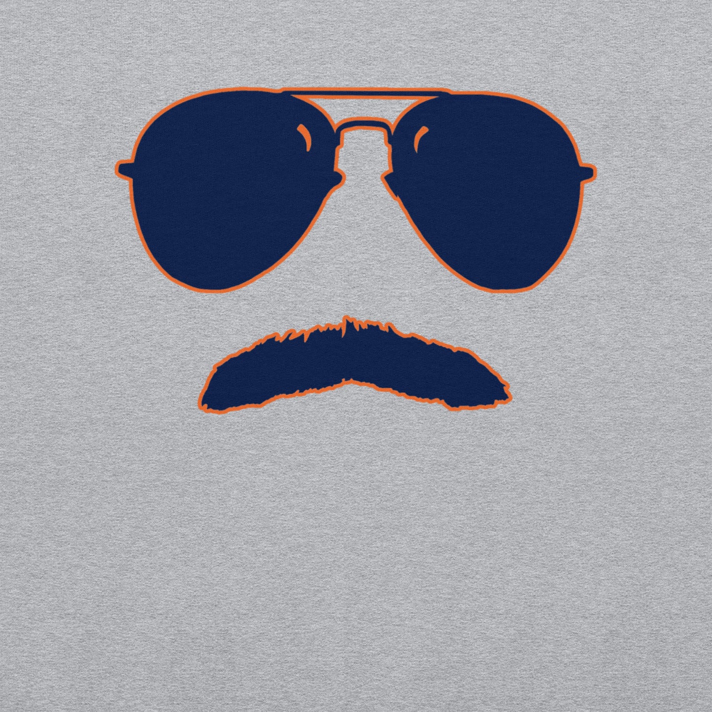 Swerski Stache and Shades Logo Unisex Sweatshirt - Navy & Orange Logo