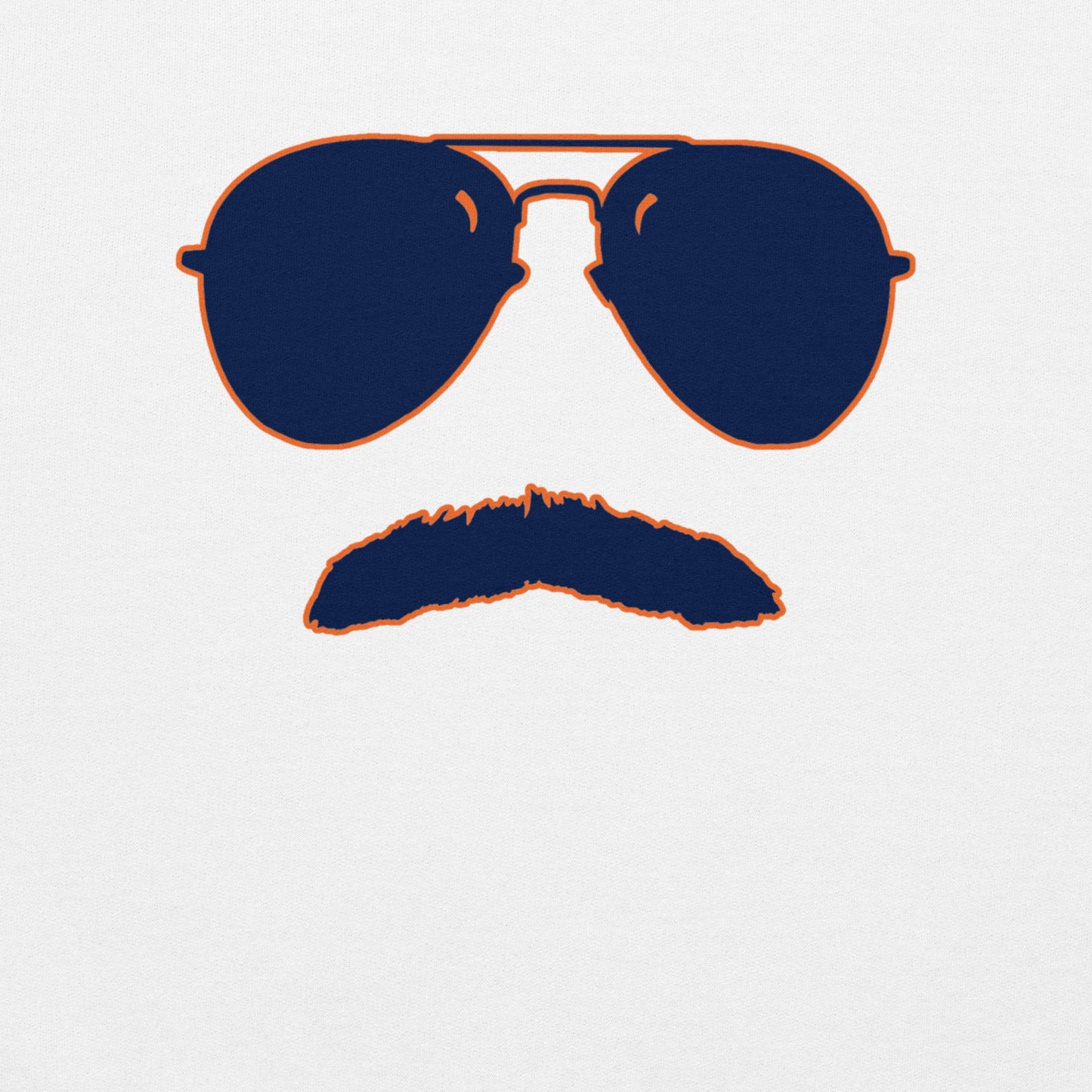 Swerski Stache and Shades Logo Unisex Sweatshirt - Navy & Orange Logo