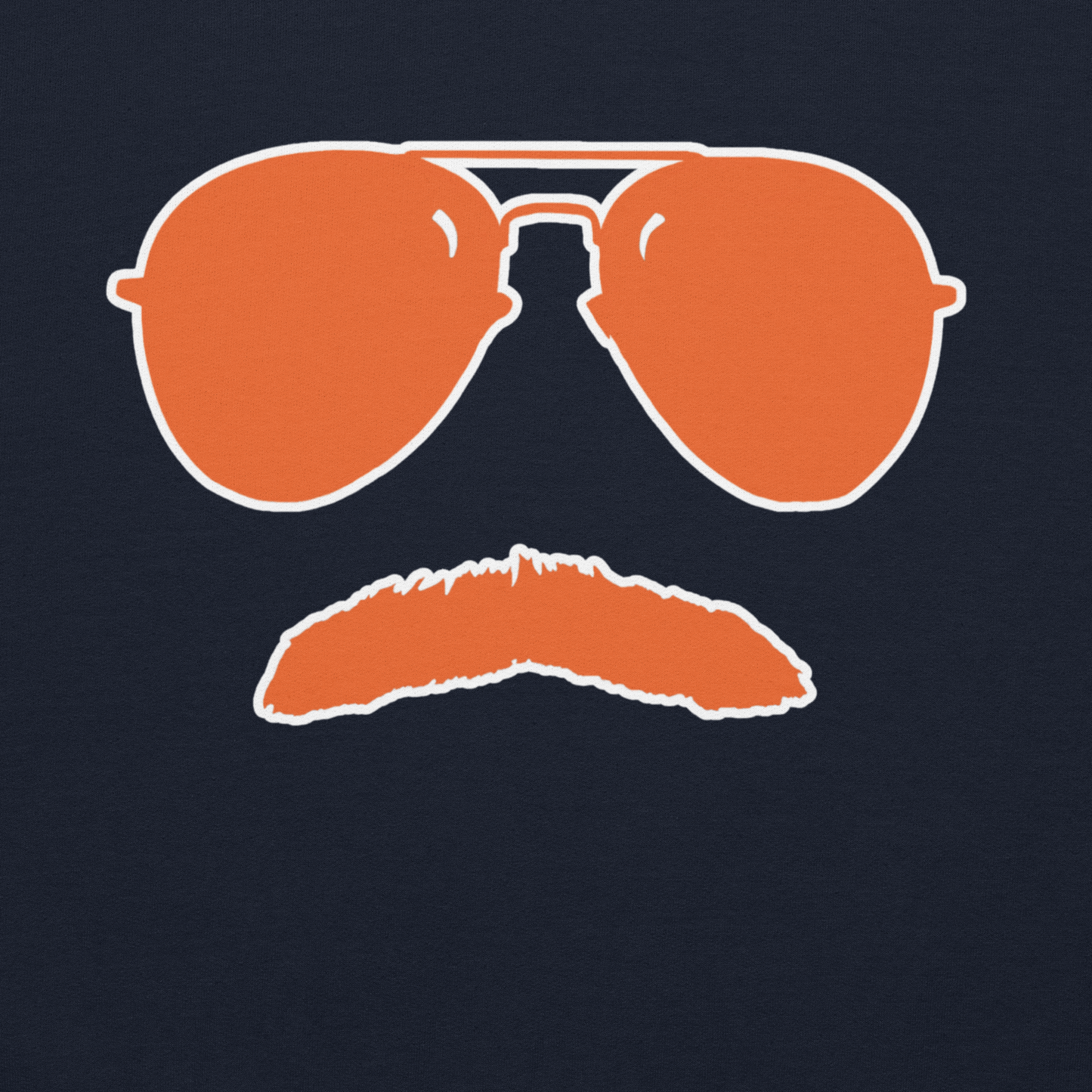 Swerski Stache and Shades Logo Unisex Hoodie - New Navy with Orange/White Logo
