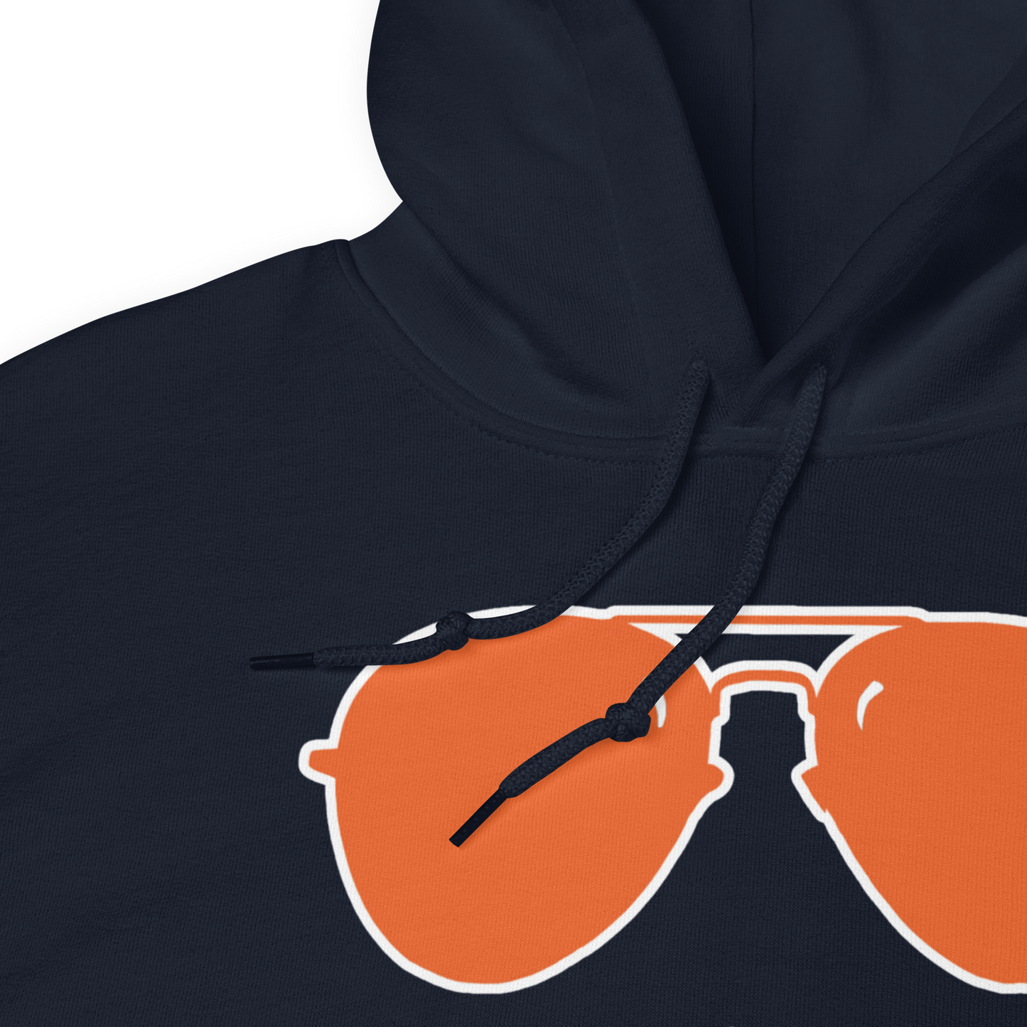 Swerski Stache and Shades Logo Unisex Hoodie - New Navy with Orange/White Logo