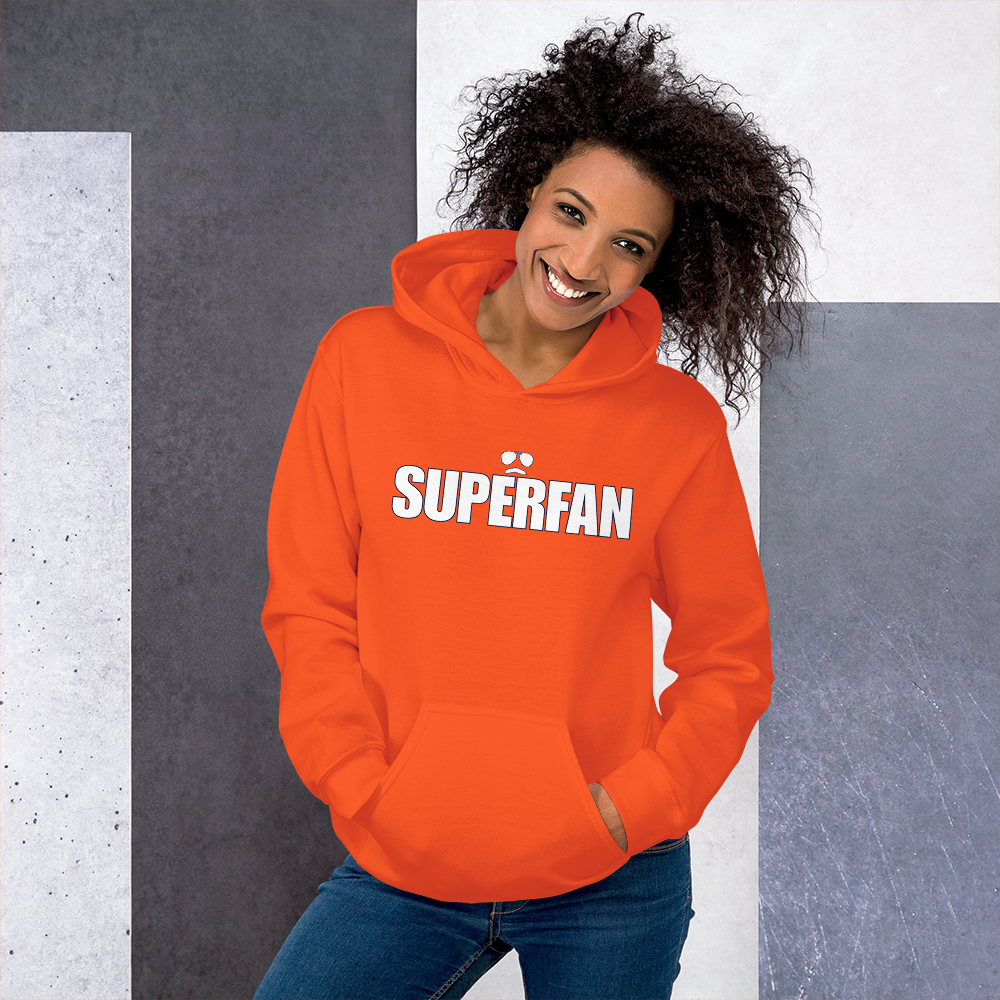 Swerski Superfan Unisex Hoodie - Orange with White/Navy