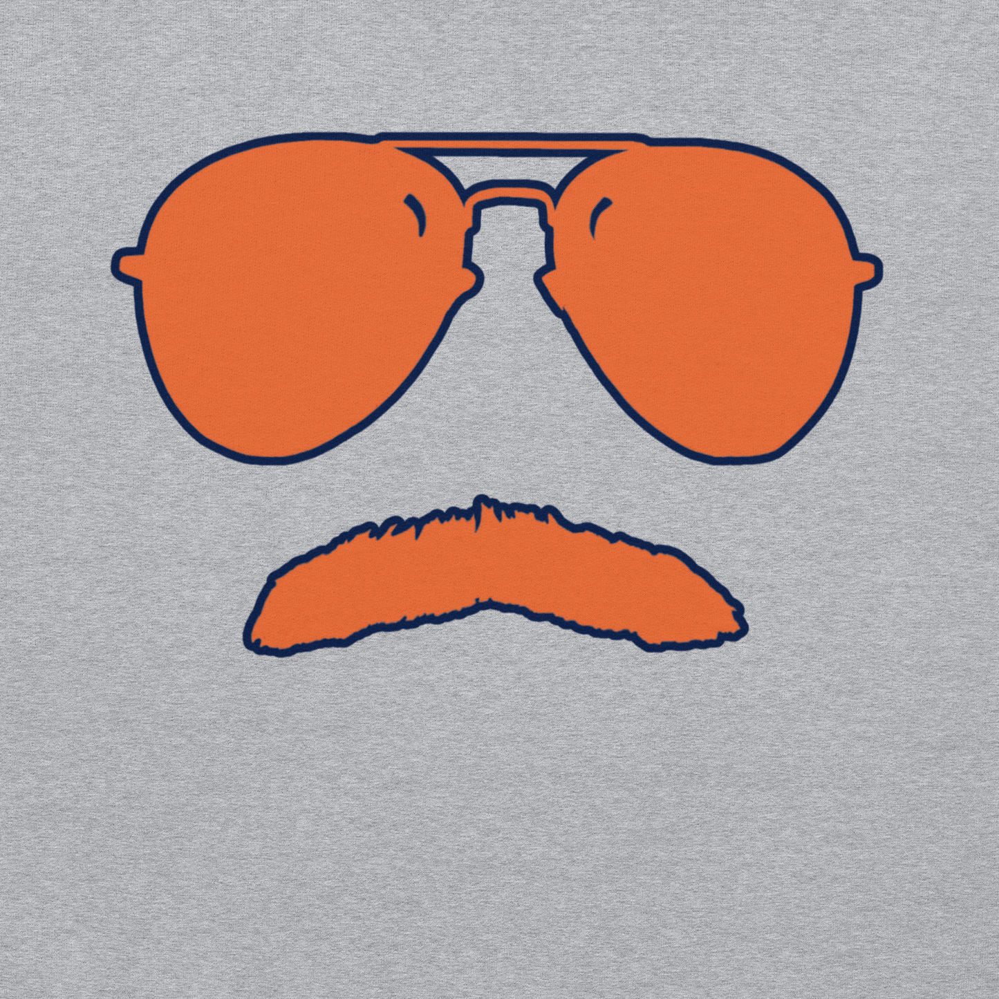 Swerski Stache and Shades Logo Unisex Hoodie - New Grey with Orange/Navy Logo